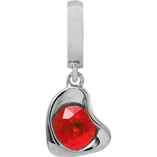 Christina Collect Silver Charm with Red Garnet Heart *